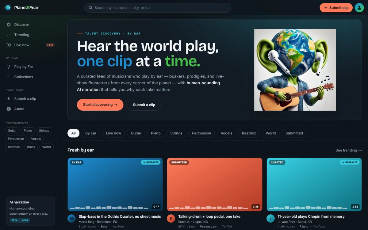 PlanetBYear homepage
