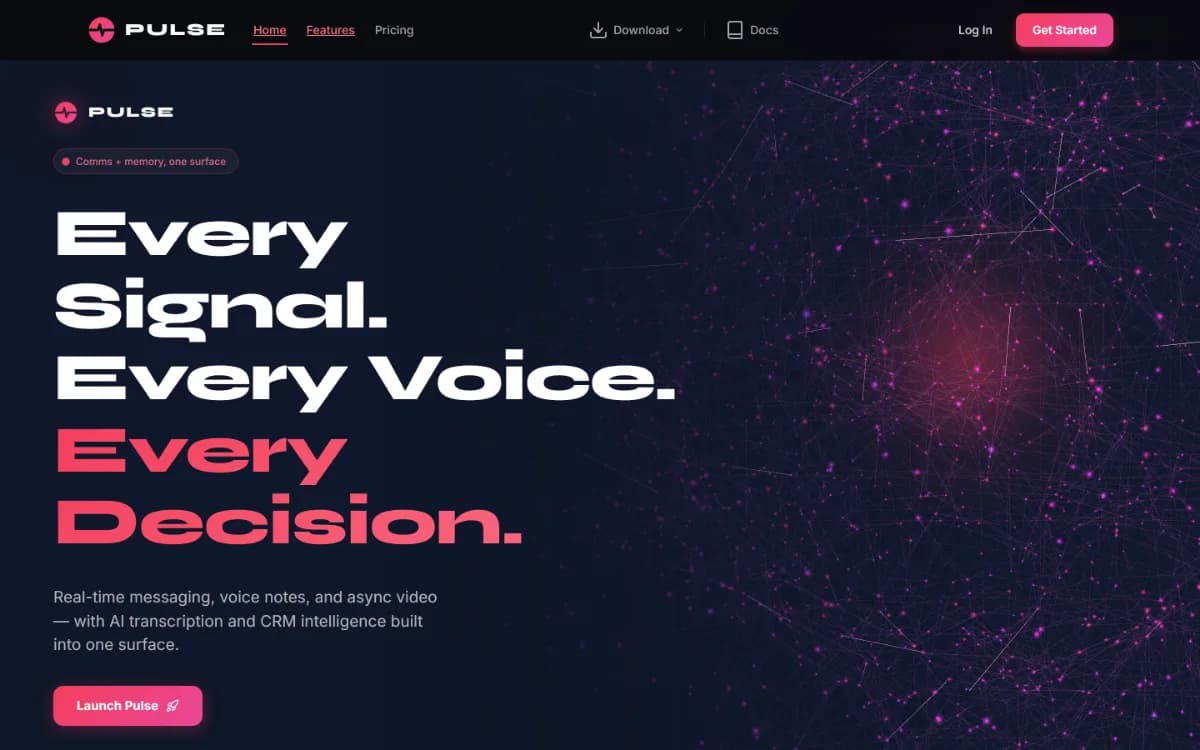 Pulse homepage